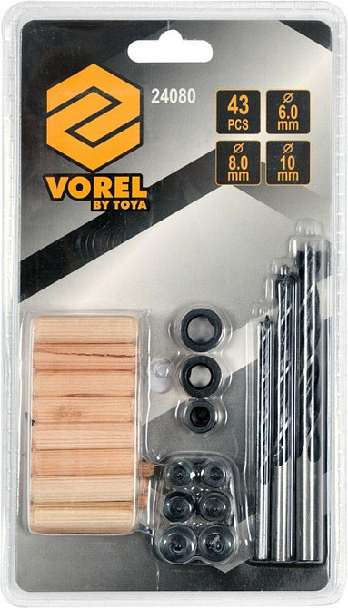 Засоби для кілкових сполучень по дереву YATO з діаметром 6, 8, 10 мм, набір 43 шт. [6/24] Одеса - фото 2