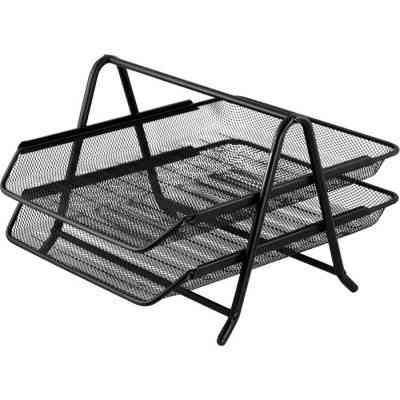 Лоток для паперів Buromax горизонтальний 2 в 1, металевий, чорний (BM.6250-01) Вінниця