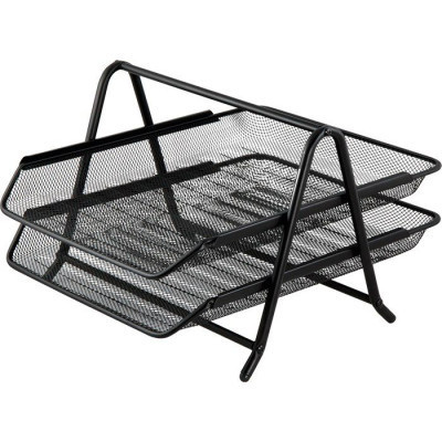 Лоток для паперів Buromax горизонтальний 2 в 1, металевий, чорний (BM.6250-01) Вінниця - фото 1