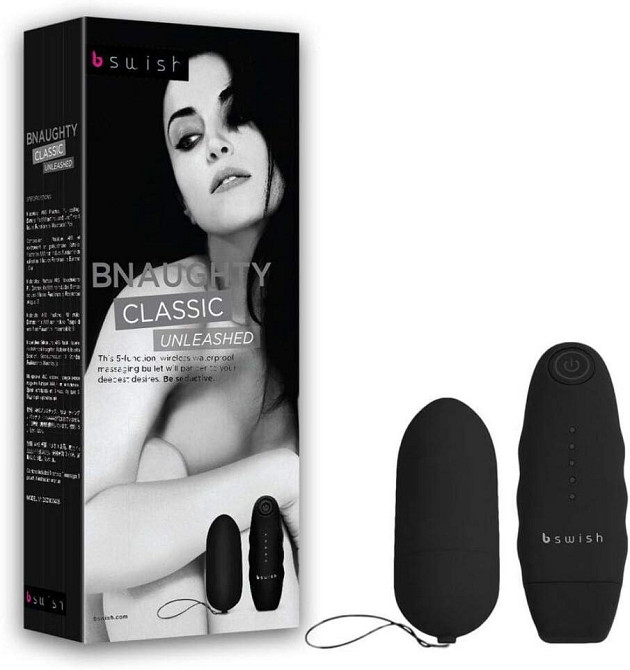 B Swish - Классический яичный вибратор Bnaughty Unleashed (черный) Днепр - изображение 2