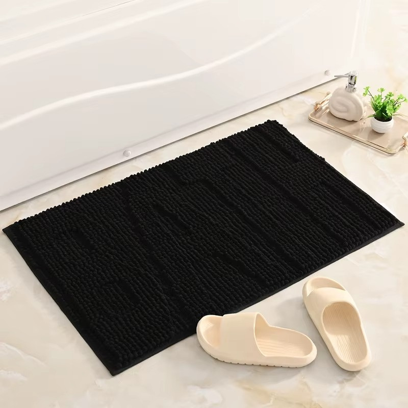 Килимок для ванної та душу килимок для ніг у ванну кімнату, мікрофібра, атиковзкий 50х80 см, "Bath" чорний Кам'янець-Подільський - фото 1