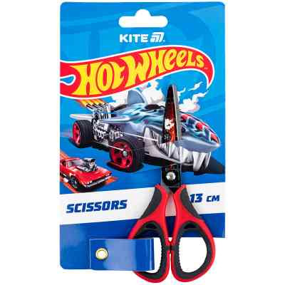 Ножиці Kite дитячі з гумовими вставками і малюнком на лезі Hot Wheels 13 см (HW25-148) Вінниця
