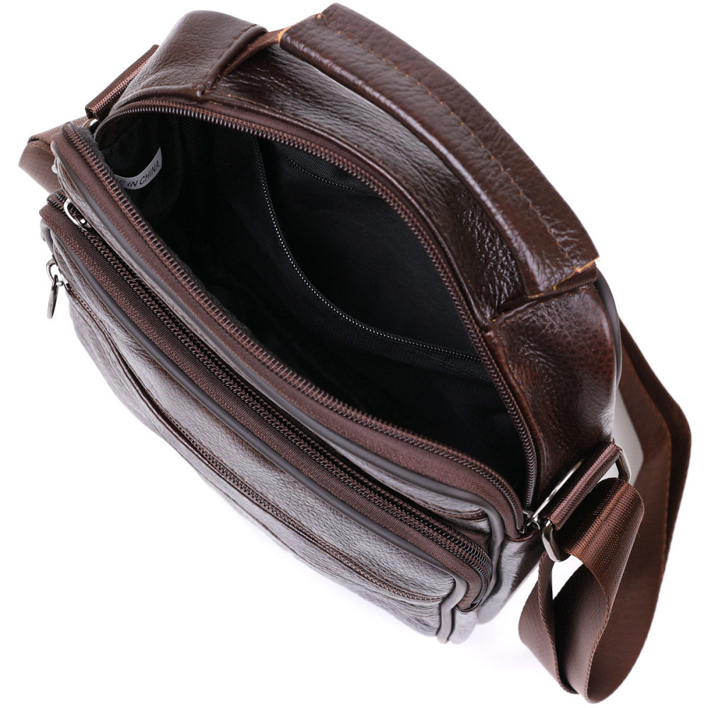 Чоловіча сумка з натуральної шкіри Vintage 20473 Коричневий Київ - фото 6