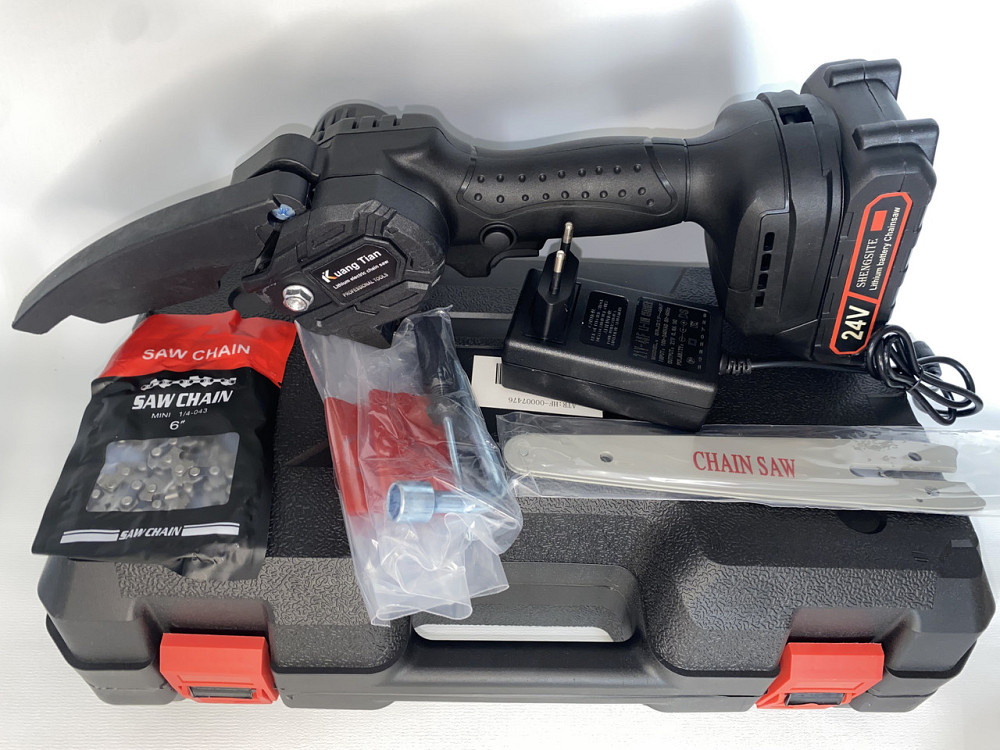 Аккумуляторная цепная пила, кусторез CHAIN SAW 6'' TL 0600 (в комплекте, чемодан,1АКБ и зарядка) Одесса - изображение 6