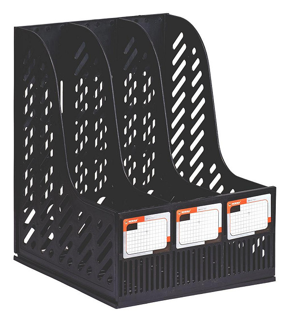 Лоток вертикальний 3в1 "Norma" 7021-09N чорний, шт Київ - фото 1