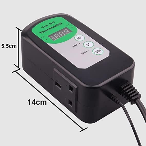 Цифровий термостатний регулятор RIOGOO для пророщування насіння, рослин, рептилій, ферментації, 20–42 °C, терморегулятор Київ - фото 2