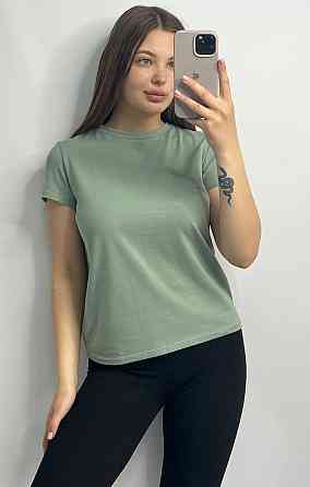 Базовая футболка женская удлиненная Фисташковый XXL Харьков