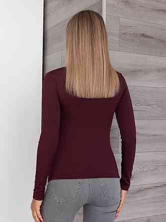 Базовий жіночий лонгслів з драпіруванням "Sweet" | Батал Бордовий, 50-52 Київ
