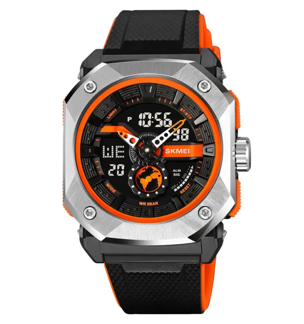 Годинник чоловічий спортивний наручний Skmei 2272 (Чорний з жовтогарячим) Вінниця - фото 1