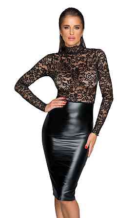 Сукня з мереживним топом Noir Handmade F228 Midi dress with soft lace top, XXL, мокрий ефект Sex Aura Київ
