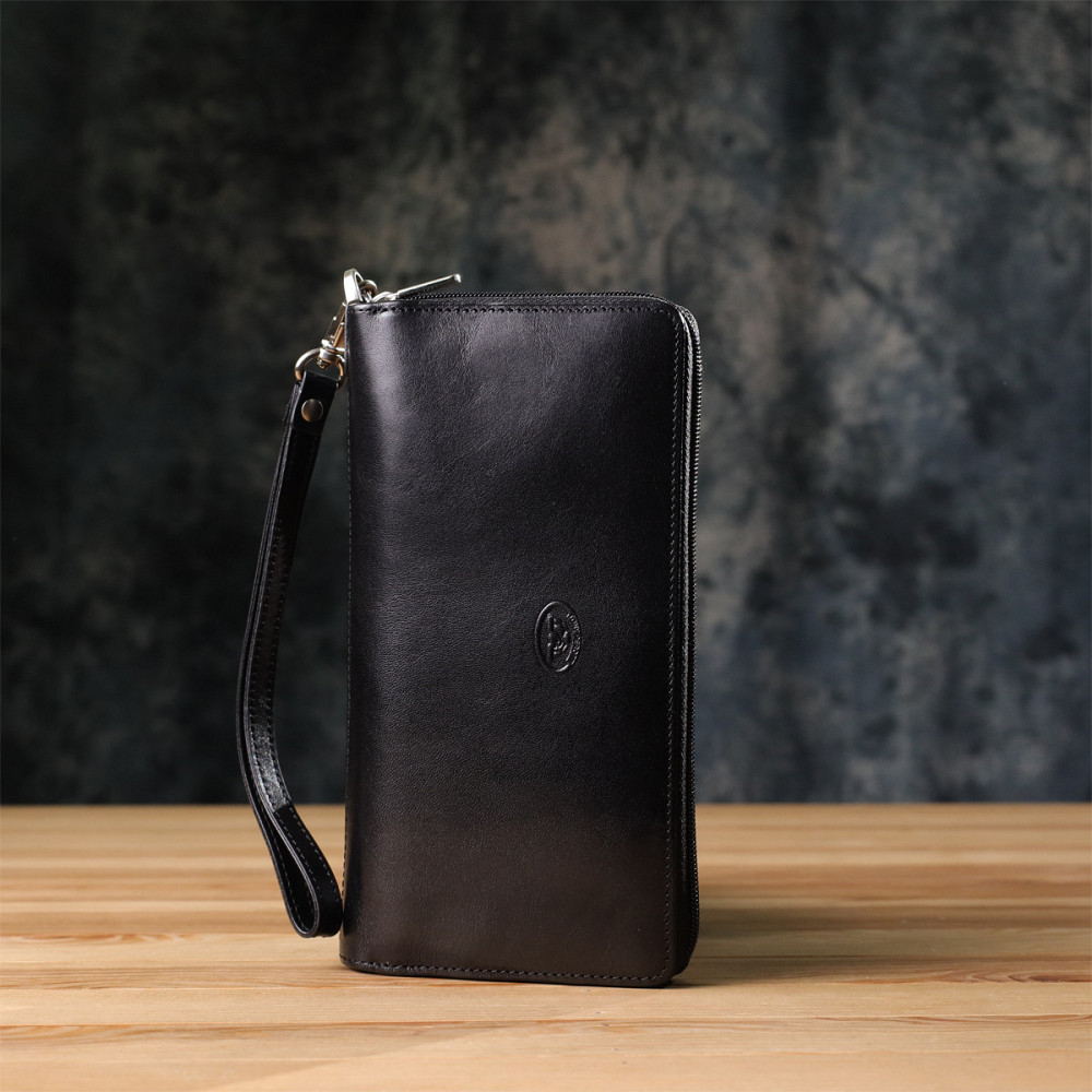 Мужской клатч на одно отделение из гладкой натуральной кожи Tony Perotti 20860_1 (9770 nero) Черный Киев - изображение 10