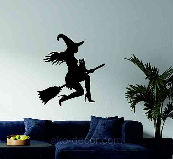 Декоративне настінне Панно «Ведьма», Декор на стіну 90*84 см, Чорний Київ