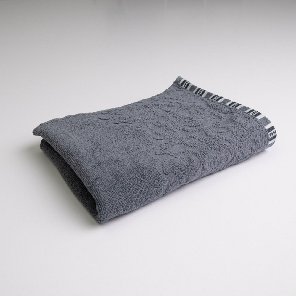 Набор махровых полотенец с орнаментом 2шт GM Textile 50х90см, 70х140см 400г/м2 (Серый) Сумы - изображение 3