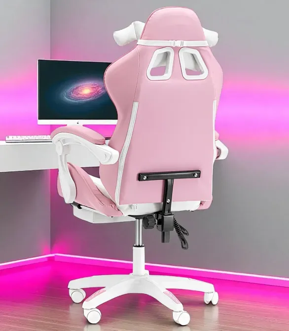 Геймерское кресло для девочек G892 | Розовое кресло с подушками и подставкой для ног Львов - изображение 5