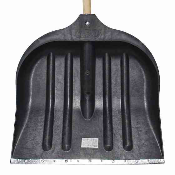 Grad Лопата для снега/зерна пластиковая с оцинкованной планкой Standard 490×495мм с деревянным Коломия