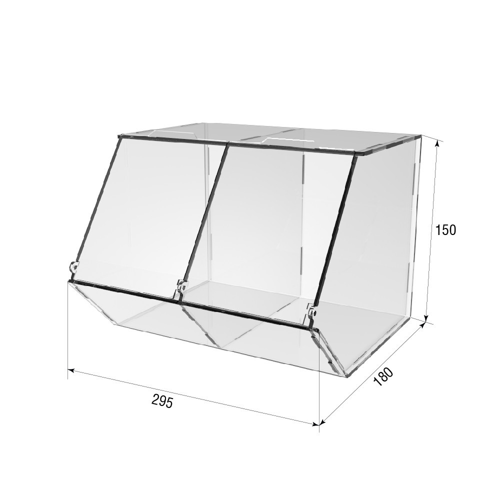 Диспенсер EKOSTAR 200х180х150мм для мармеладов, снеков, орехов 2 ячейки Киев - изображение 3
