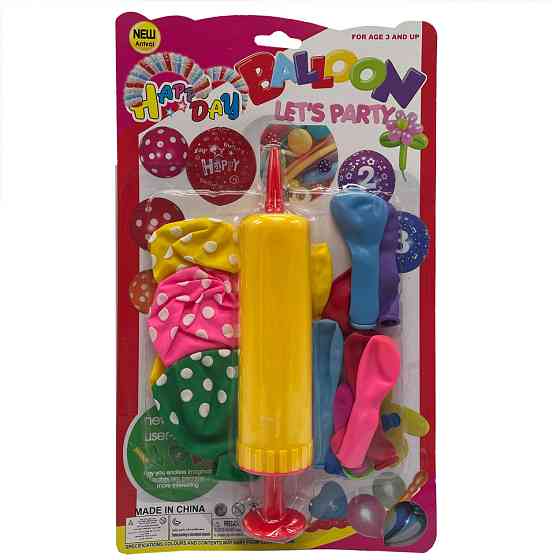 Набор Воздушных шаров MK5480 насос, 14 шт, на листе Желтый Винница