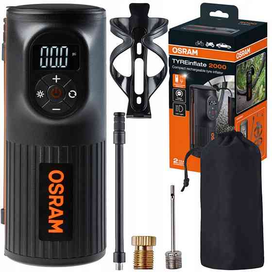 Компресор акумуляторний OSRAM OTIR2000 портативний, з автостопом та цифровим манометром 12В Харків