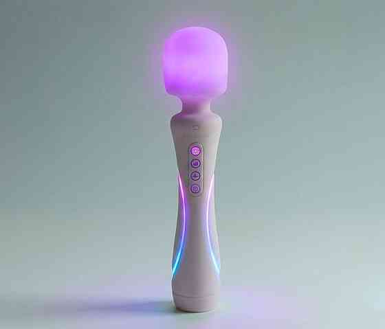 Микрофон с вибрацией, RGB-подсветкой и приложением Illumination The Wand, белый, 24,8 × 5,1 см Sex Aura Киев