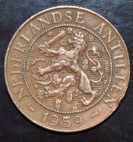 Нидерланды. Антильские остр. 2,5 Цента 1959год 2 Полтава - изображение 1