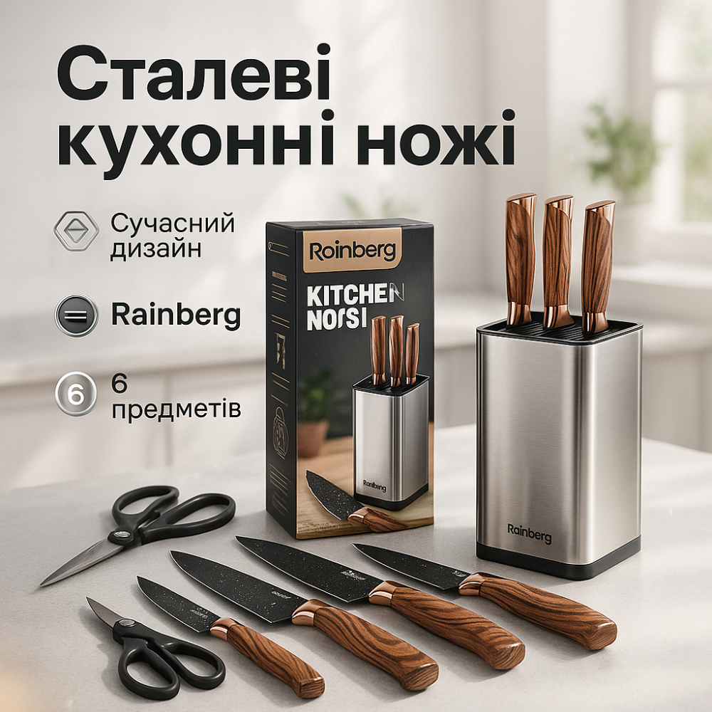 Набор кухонных ножей для поваров, Кухонные ножи для готовки, Набор хороших качественных кухонных ножей VR-78 Львов - изображение 10