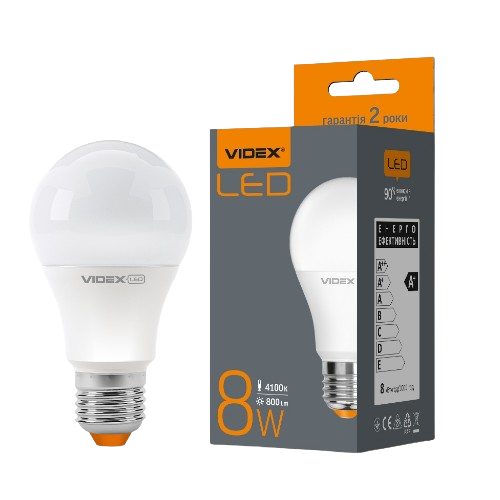Лампа A60e 8W E27 4100К 220V LED Videx Житомир