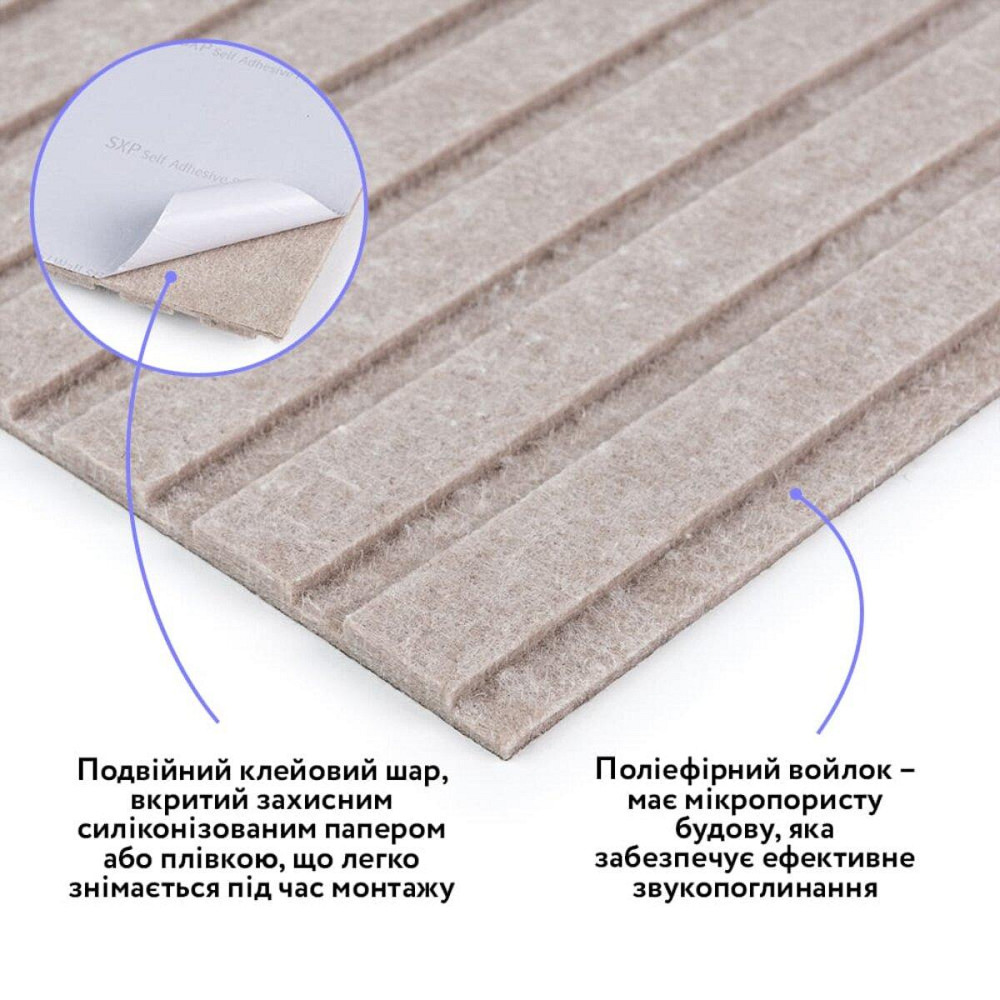 Звукоізоляційна панель 600х600х9мм Темно-бежева SW-00002707 Київ - фото 2