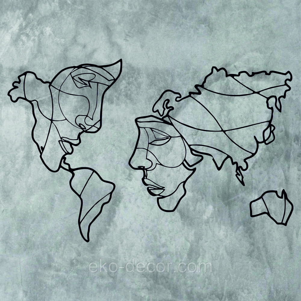 Декоративне настінне Панно «Карта», Декор на стіну 110*171 см, Чорний Київ - фото 4