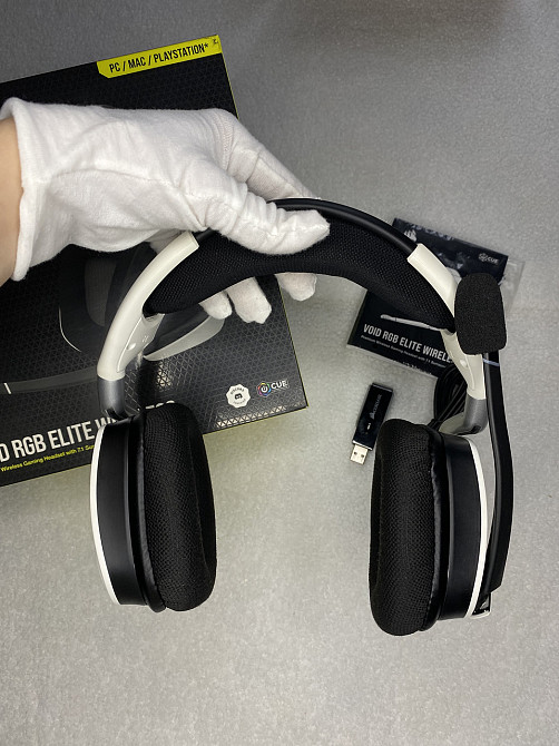 Гарнитура игровая Corsair VOID ELITE Wireless Dolby 7.1 белая, беспроводная, Wi-Fi, наушники CA-9011202-EU Киев - изображение 4