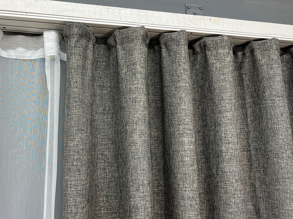 Комплект штор VR-Textil Лен ALORA-TON 150х270 2шт и Тюль 600х270 1871ш-1708т Серый с белым 71-203/5 Киев - изображение 8