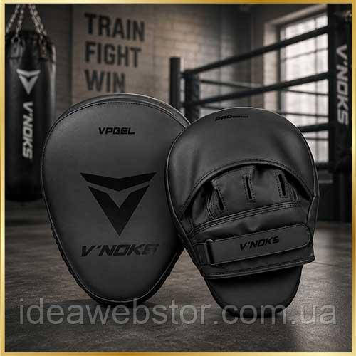 Лапы боксерские V`Noks Ultima Black Винокс Черные Тренировочные лапы для бокса MMA кикбоксинга пара Киев - изображение 9