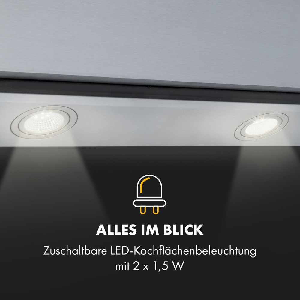 Вытяжка Balzac 80 без головы 80 см 190 Вт 610 м³/ч LED touch нержавеющая сталь / стекло 80 см (Германия, Ровно - изображение 6