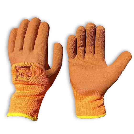 Рукавички захисні коричневі теплі з пінним покриттям для роботи в холодних умовах Харків