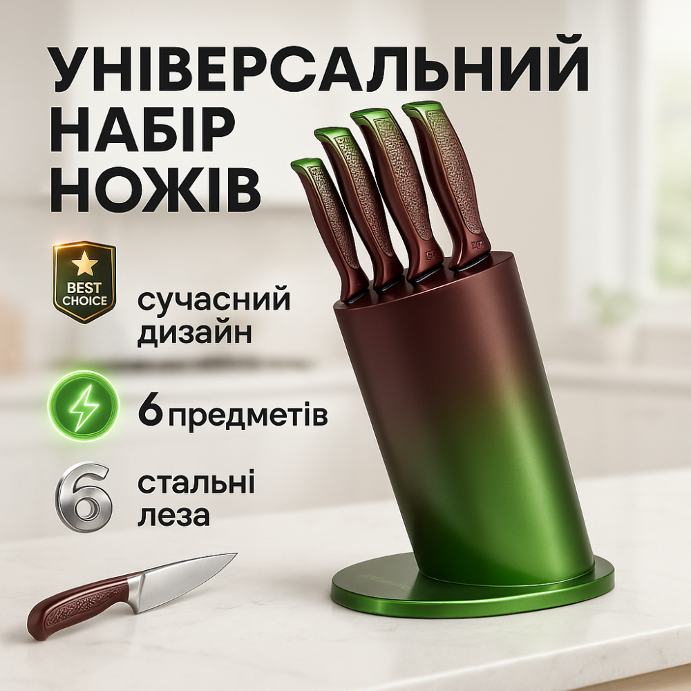 Набір ножів Edenberg EB-11022 6 предметів Brown XY-93 Львів - фото 13