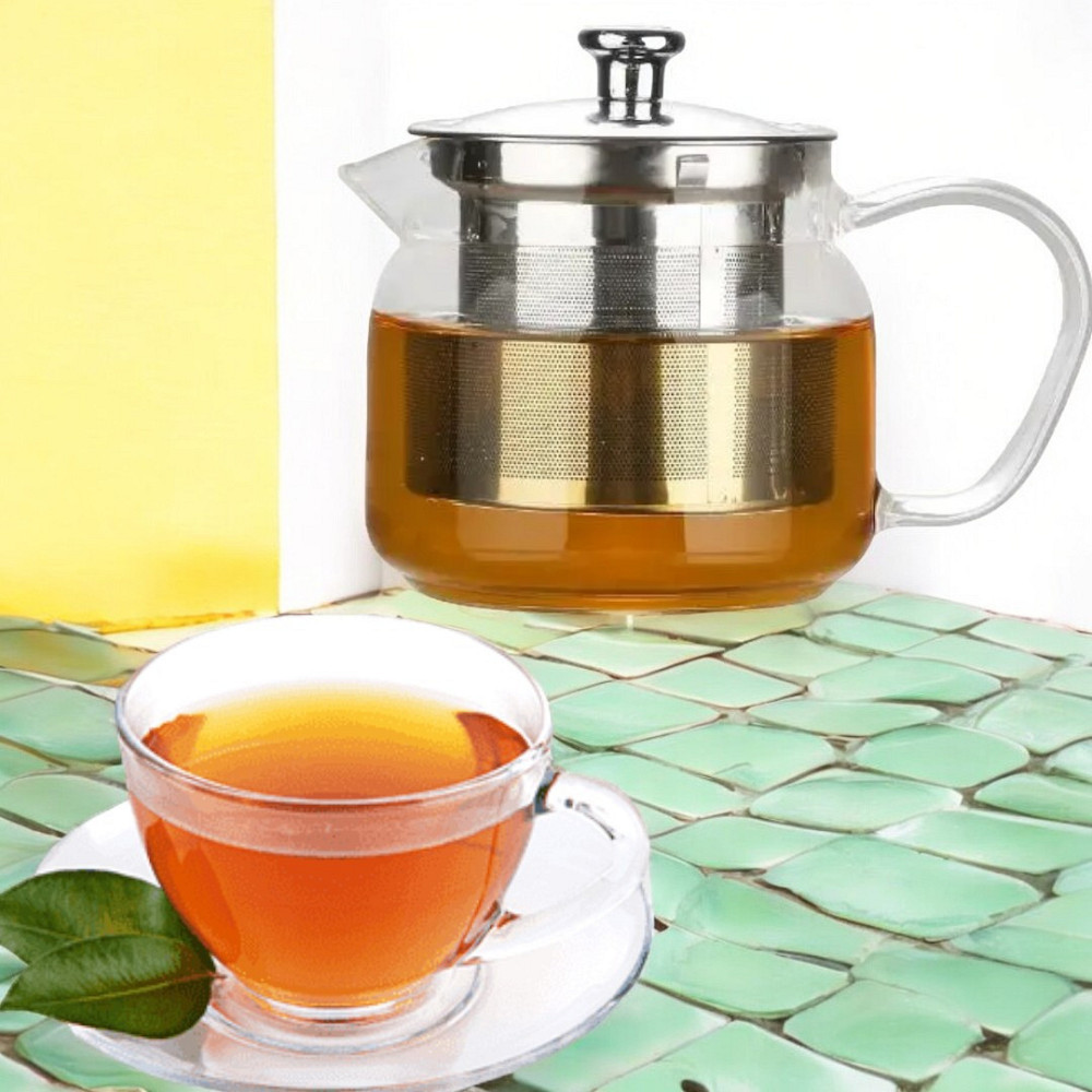 Стильний Скляний Чайник-Заварник 600 мл. Термостійкі До 500° Одеса - фото 1