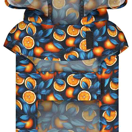 Дощовик-накидка з капюшоном для собак WAUDOG Clothes, малюнок "Апельсини", S, А 32-35 см, B 41-52 см, С 26-33 см Київ