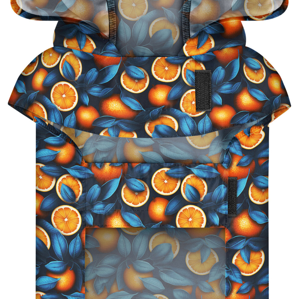 Дощовик-накидка з капюшоном для собак WAUDOG Clothes, малюнок "Апельсини", S, А 32-35 см, B 41-52 см, С 26-33 см Київ - фото 4