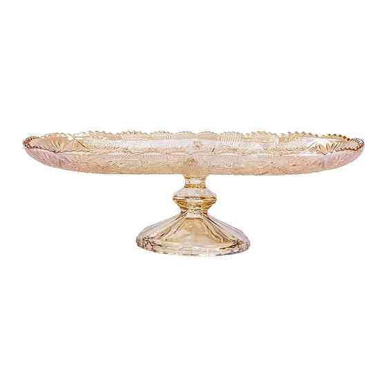 Фруктовниця скляна на ніжці 33.5х15х10.5 см овальна ваза для фруктів HP-YH-84 Київ