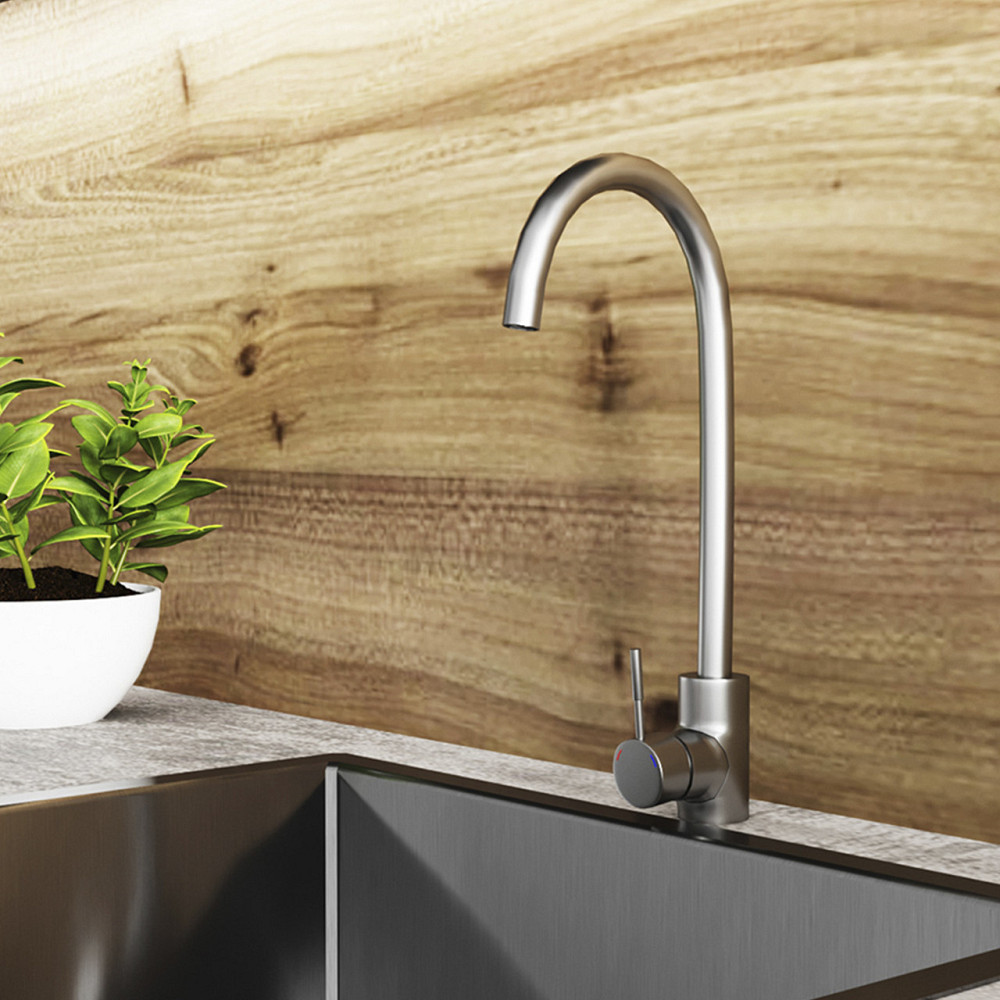 Змішувач для кухні Kroner KRP Edelstahl Klassisch - ESG035 сатин Київ - фото 9