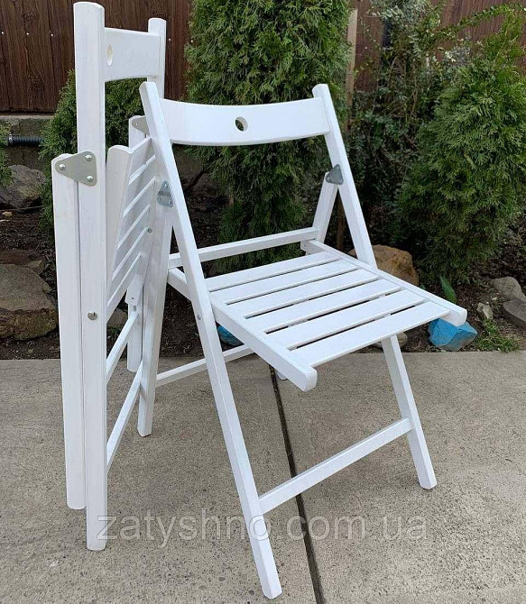 Стільці біле складане букове туристичне садове Київ - фото 6