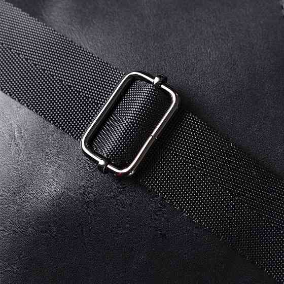 Сумка для чоловіків через плече із глянсової натуральної шкіри Shvigel 22849 Чорна Київ