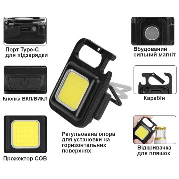Світлодіодний ліхтарик-брелок на магніті ZTZ Keychain Light 1500LM Николаев - изображение 8
