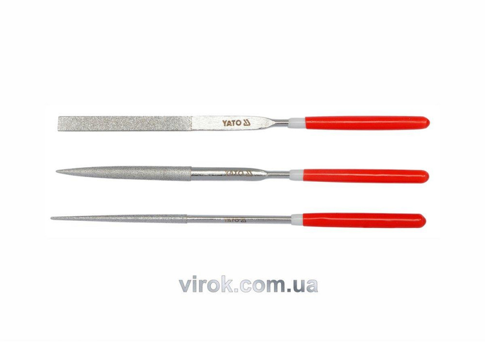 Надфіль алмазний YATO Набір 3пр. 3х140х50мм [40/400] Одеса - фото 1