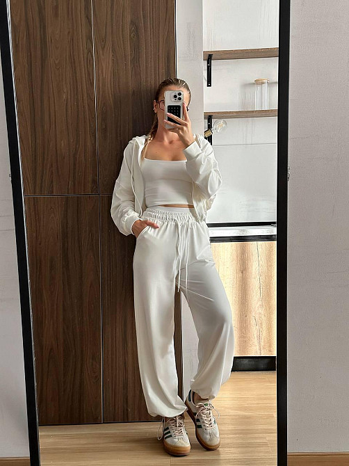 Жіночий прогулянковий костюм двійка: кофта і штани двунитка LUX Одеса - фото 1