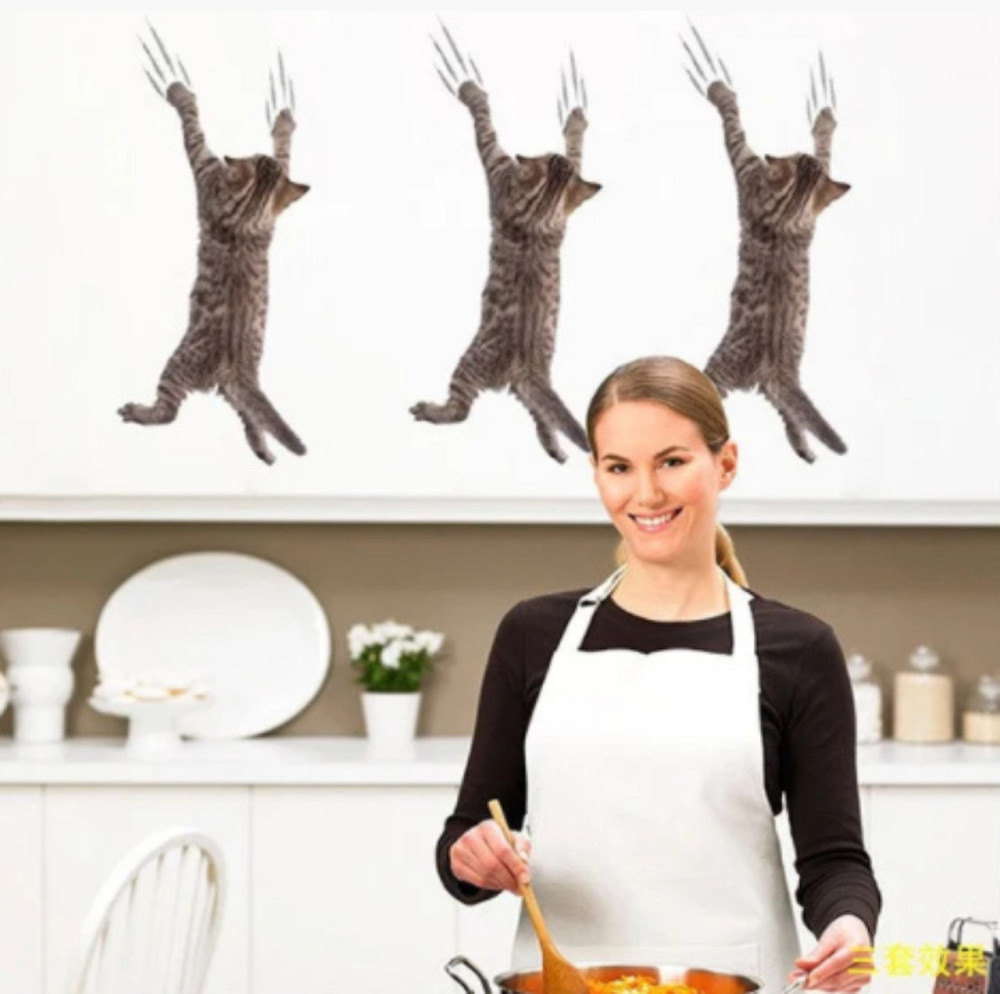 Декоративная наклейка Котик царапает Киев - изображение 6