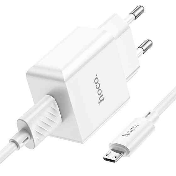 Мережевий зарядний пристрій HOCO C106A Leisure single port charger set, колір білий 6931474783905 Одеса