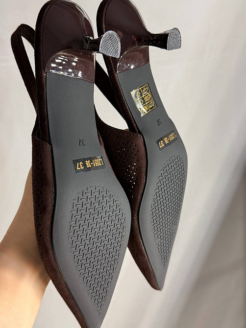 Туфлі жіночі Meideli 2051-38 slingback човники замшеві з перфорацією коричневі, 37, 24 см Київ - фото 7
