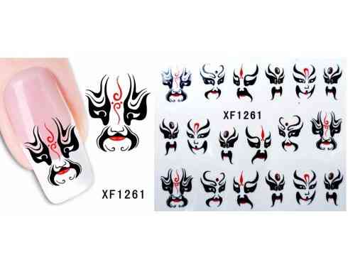 Наклейки на нігті Хелловін Чудовисько 5 на 6 см чорно-червоний Київ