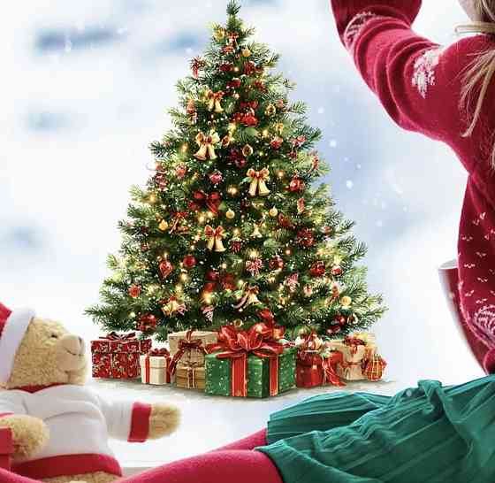 Новорічна наліпка на скло двостороння 