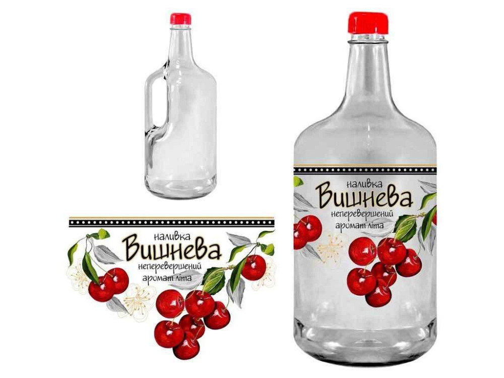 Бутиль 1,75л з кришкою 47265 Наливка вишнева ТМ FARGLASS Київ - фото 1